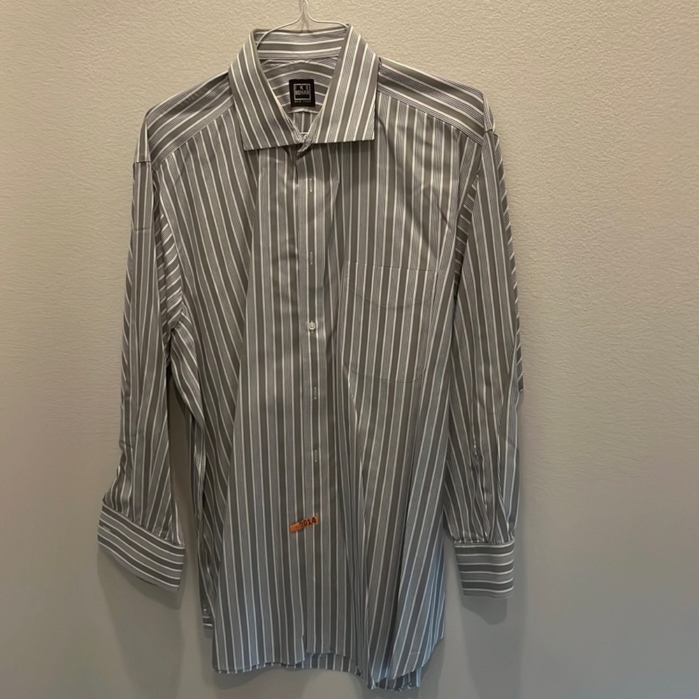 IKE BEHAR Men’s Long Sleeve Button Up Dress Shirt‎ Size: 17 32/33